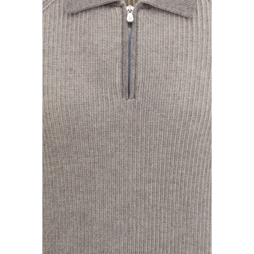 Brunello Cucinelli Gray Cashmere Sweatshirt