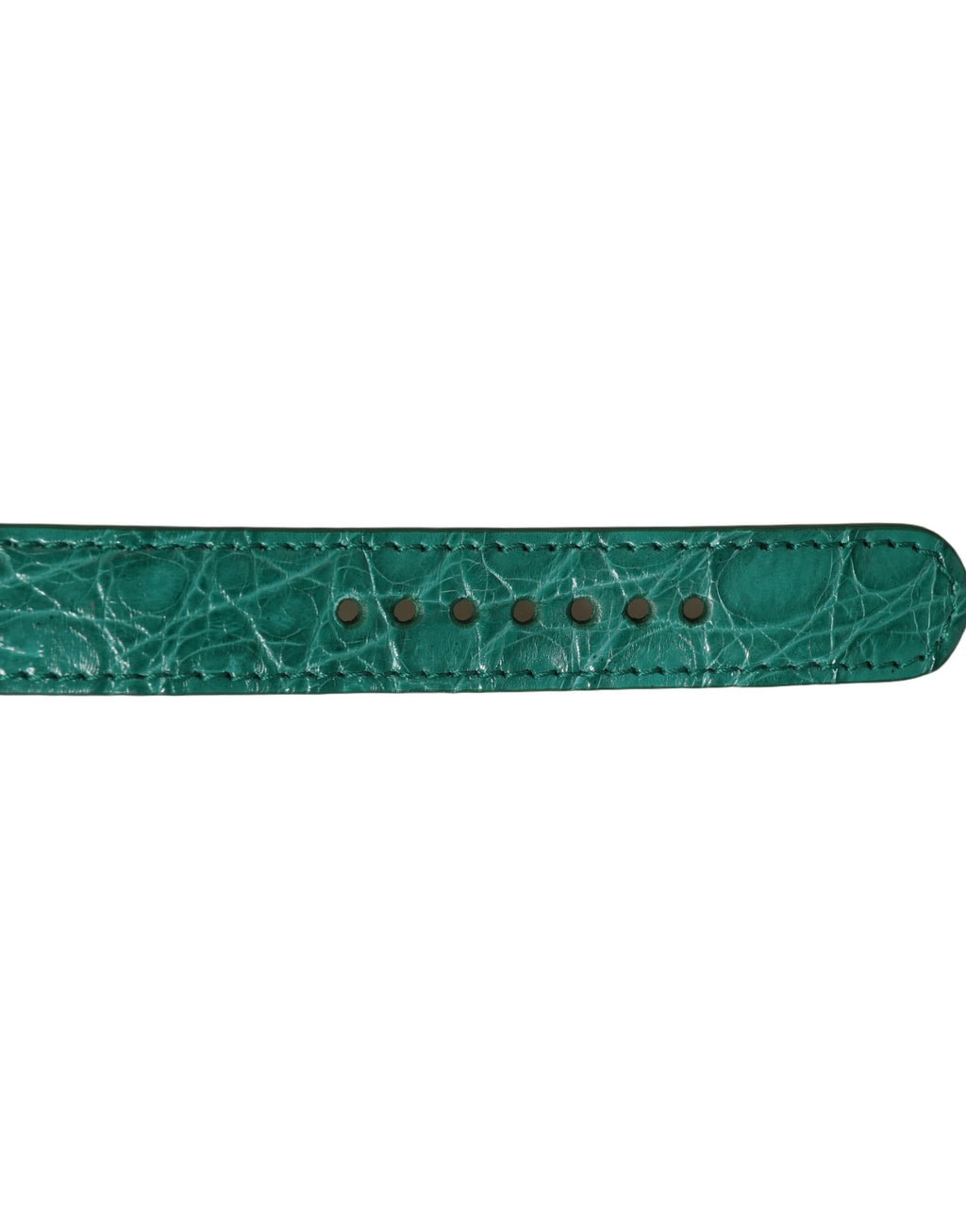 Dolce & Gabbana Green Embossed Leather Gold Buckle Belt Strap Bracelet