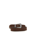 Brunello Cucinelli Brown Suede Leather Regular Belt