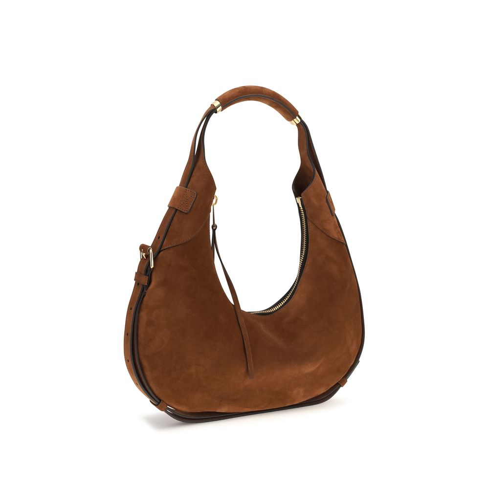 Moschino Brown Suede Leather Shoulder Bag