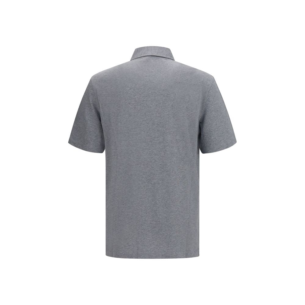 Brunello Cucinelli Gray Cotton Polo Shirt