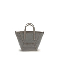 Brunello Cucinelli Gray Calf Leather Bos Taurus Shoulder Bag