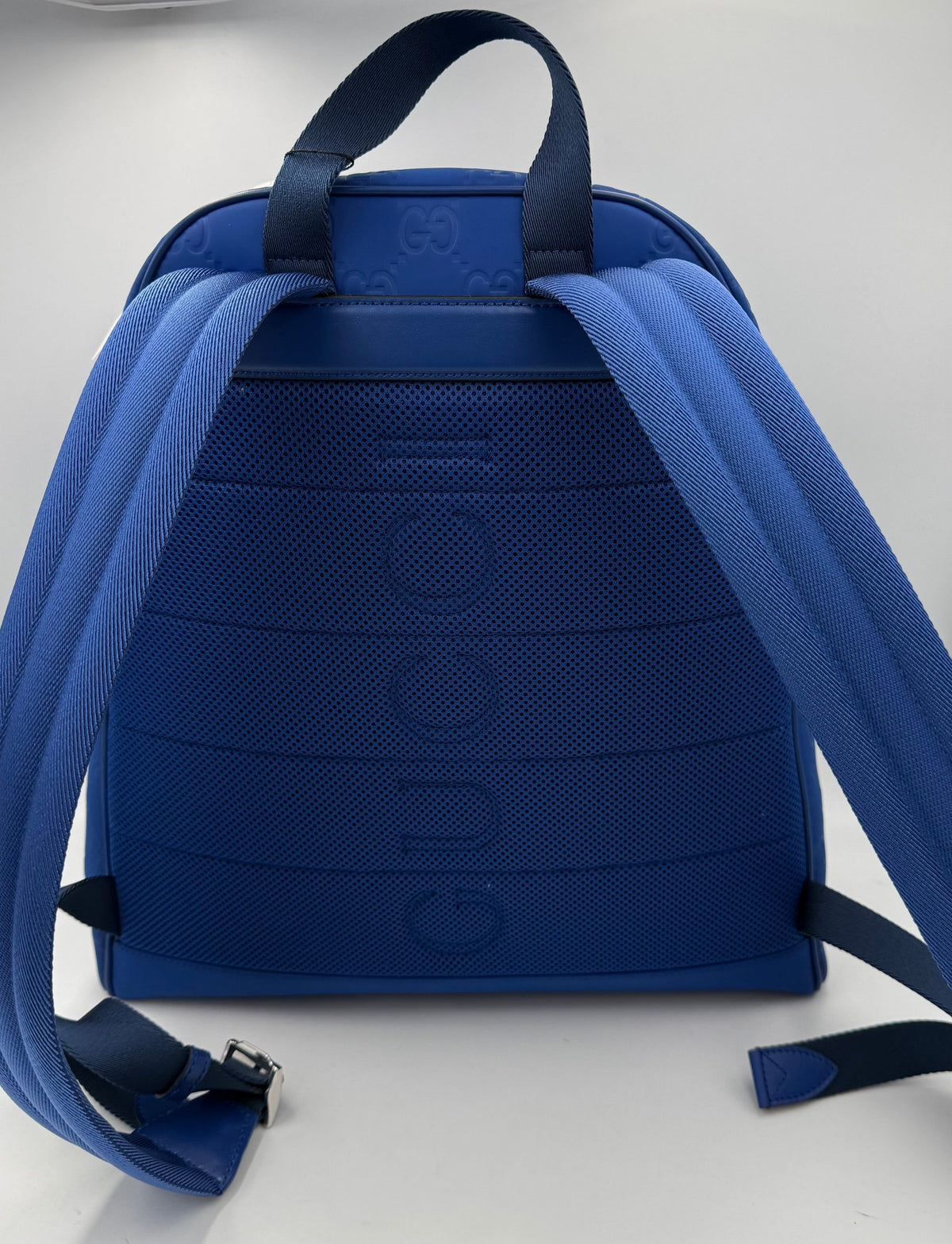Gucci GUCCI GG Leather Blue Backpack