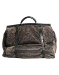 Dolce & Gabbana Black Shearling Leather Messenger Shoulder Men Borse Bag