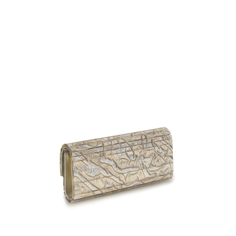 Jimmy Choo Gold Plexiglass Shoulder Bag