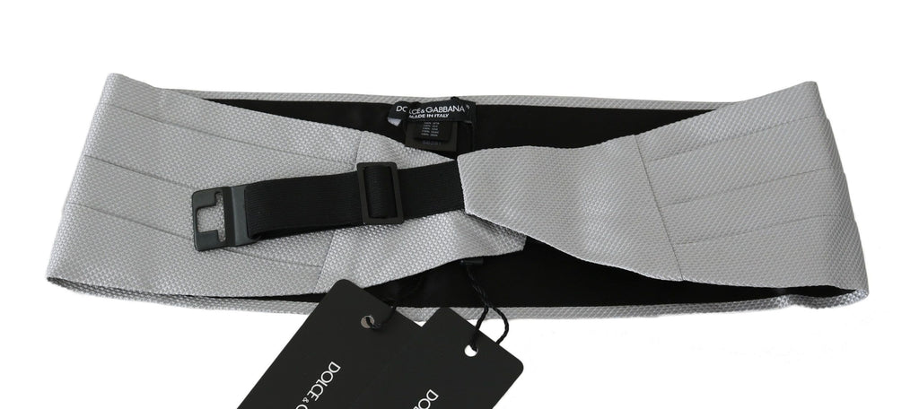 Fascia in vita da uomo Dolce & Gabbana grigia 100% seta
