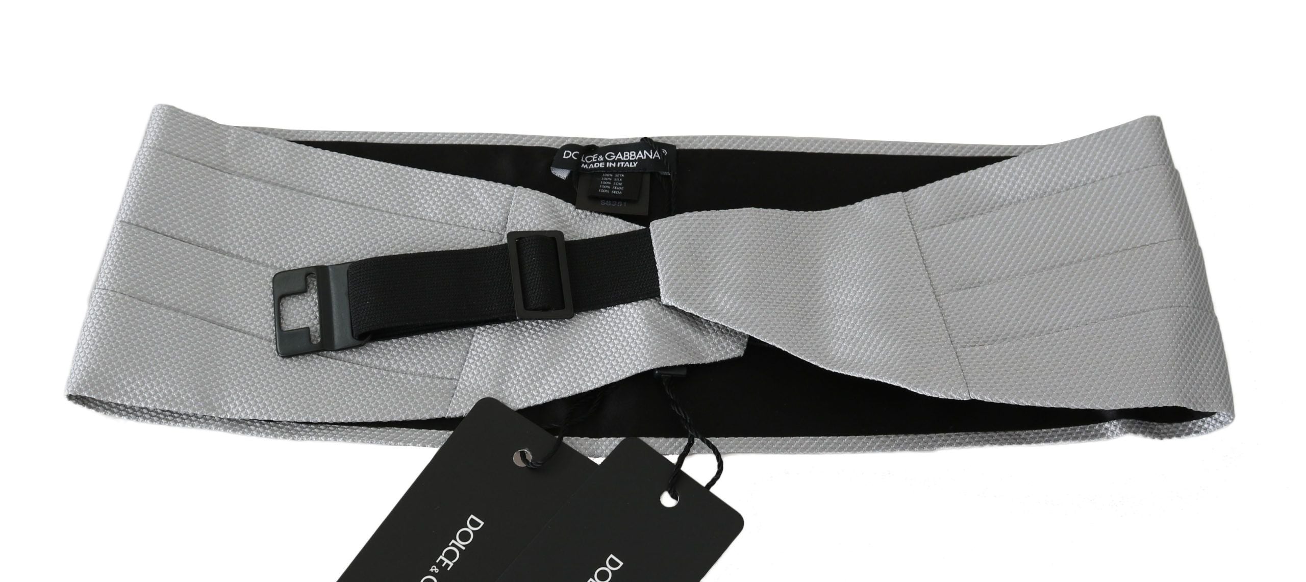 Fascia in vita da uomo Dolce & Gabbana grigia 100% seta