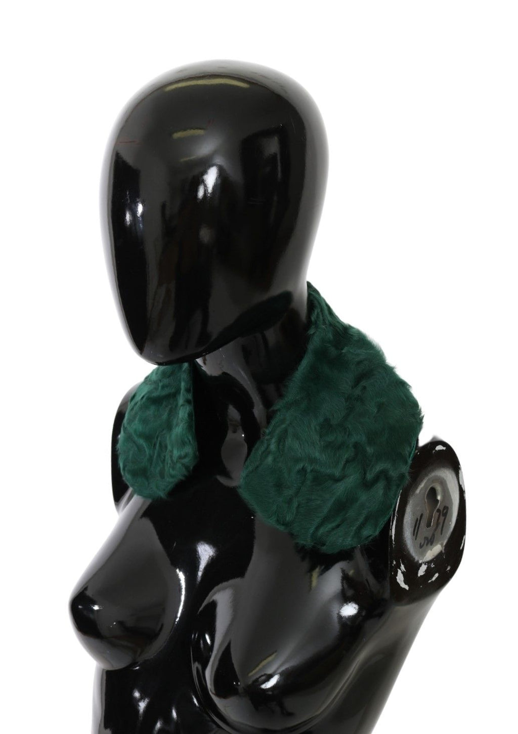 Sciarpa in pelle di agnello con collo e spalle in pelliccia verde Dolce & Gabbana