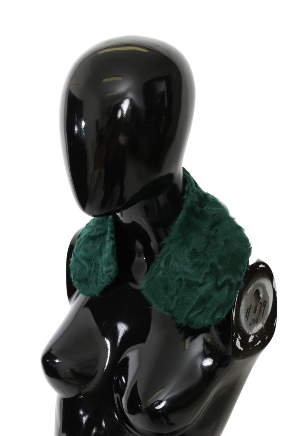 Sciarpa in pelle di agnello con collo e spalle in pelliccia verde Dolce & Gabbana
