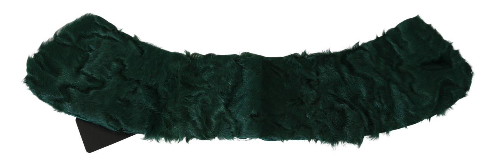Sciarpa in pelle di agnello con collo e spalle in pelliccia verde Dolce & Gabbana
