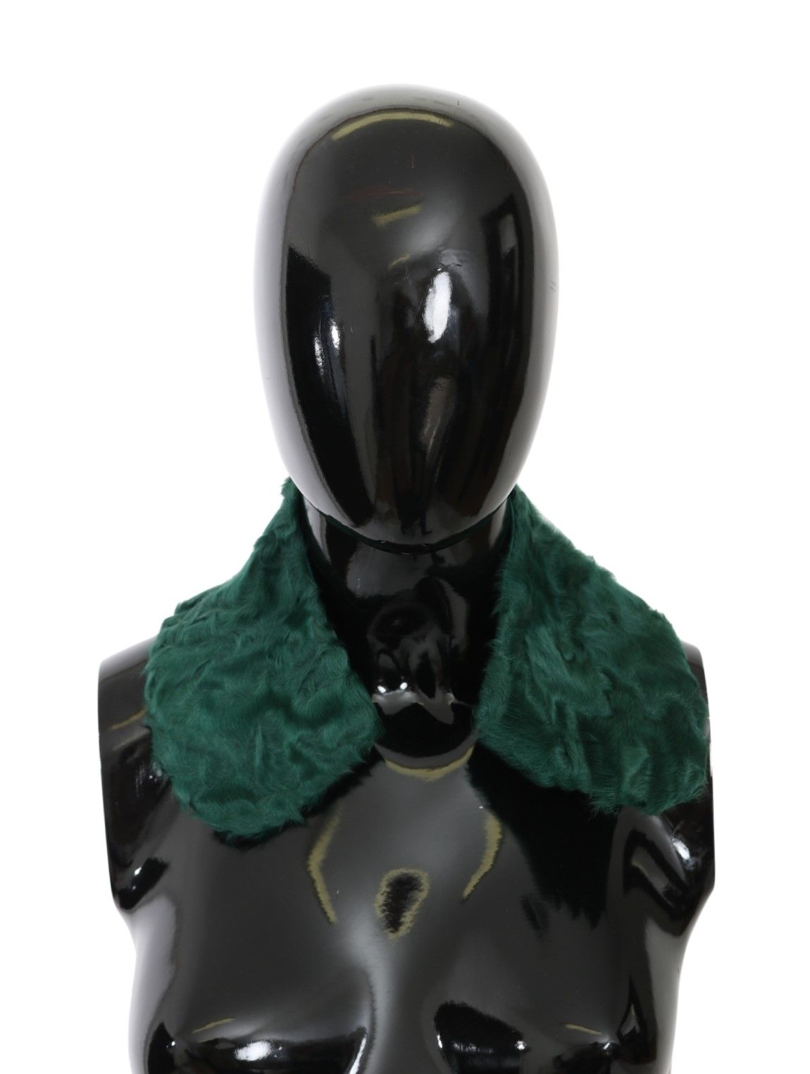 Sciarpa in pelle di agnello con collo e spalle in pelliccia verde Dolce & Gabbana