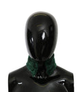 Sciarpa in pelle di agnello con colletto in pelliccia verde Dolce & Gabbana