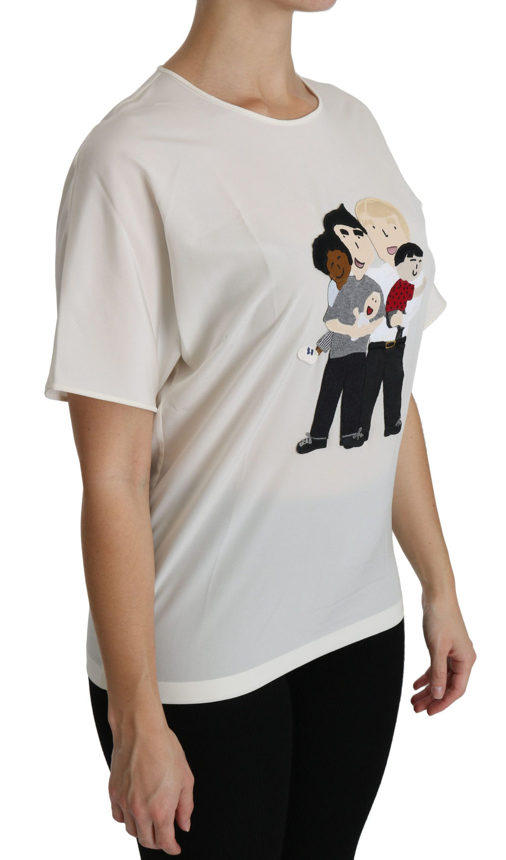 Dolce & Gabbana Blusa a maniche corte con toppa #dgfamily bianca