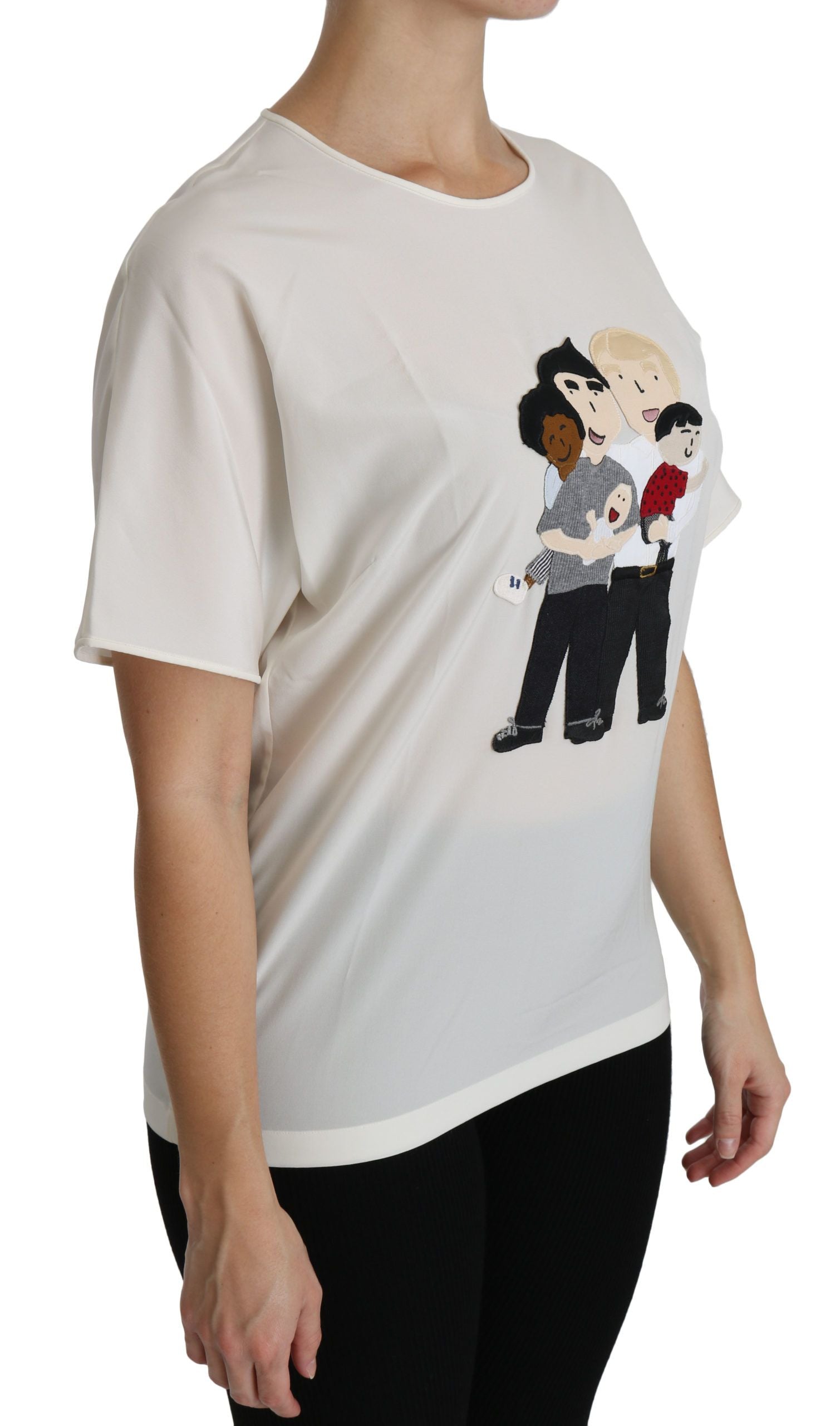 Dolce & Gabbana Blusa a maniche corte con toppa #dgfamily bianca