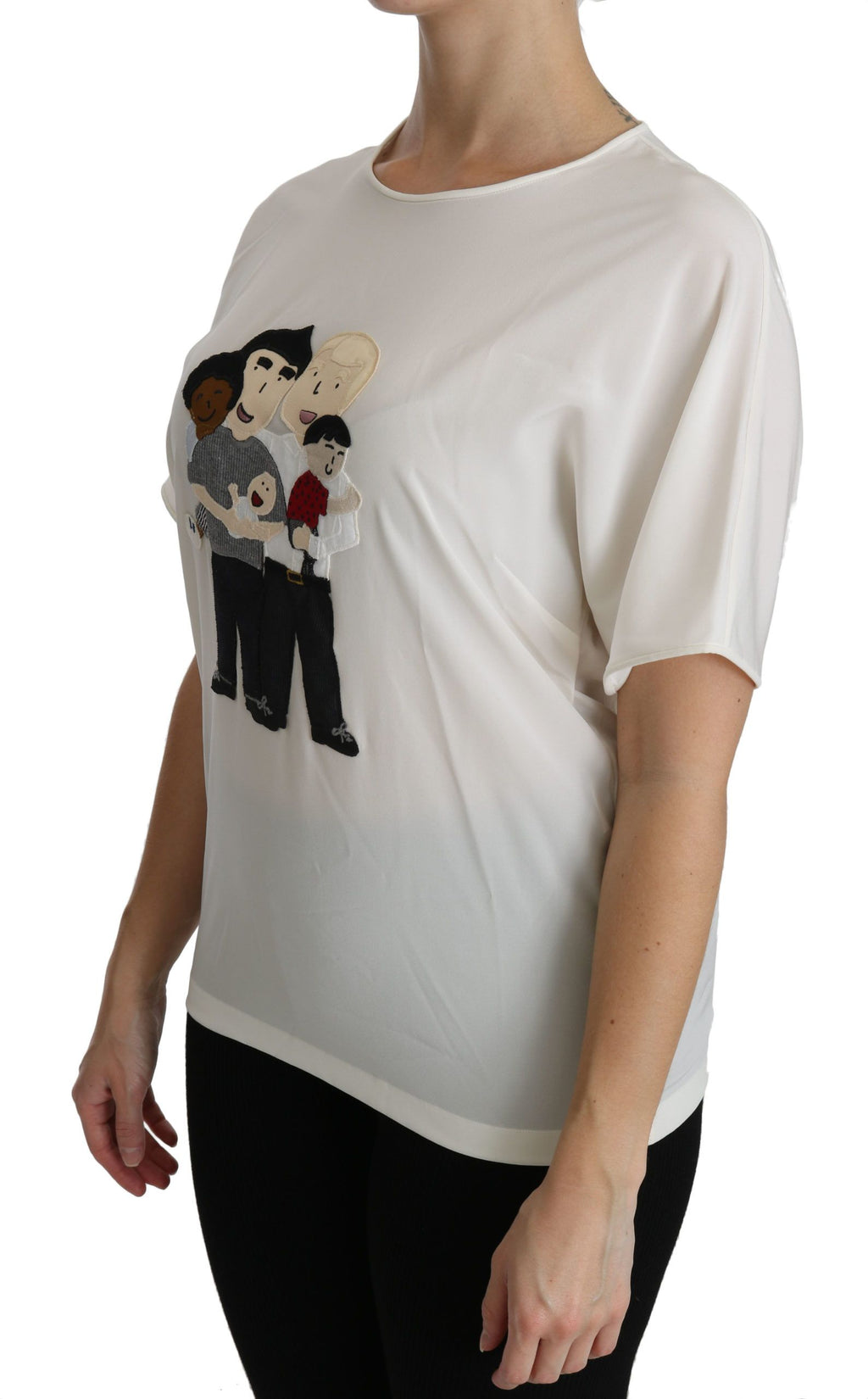Dolce & Gabbana Blusa a maniche corte con toppa #dgfamily bianca