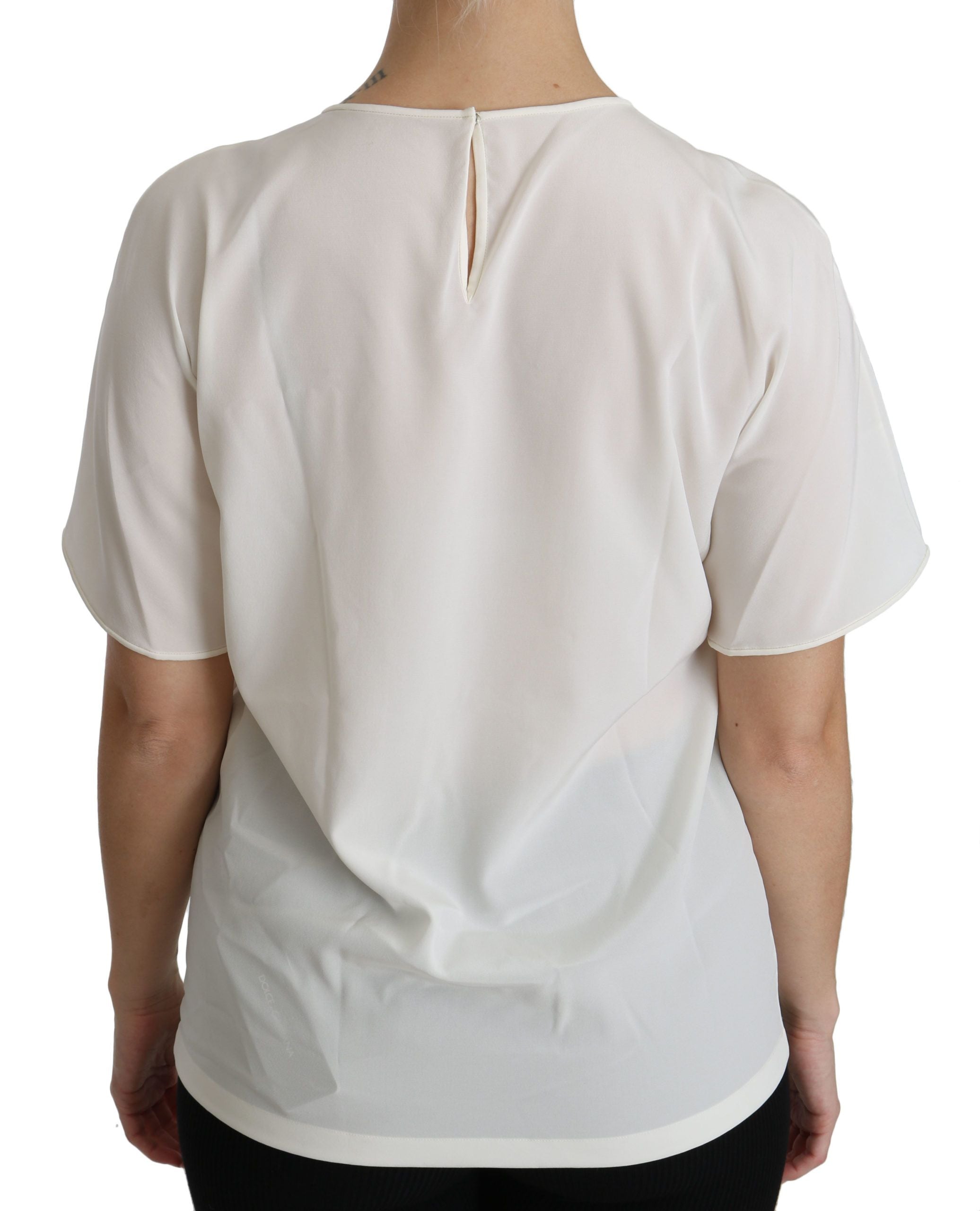Dolce & Gabbana Blusa a maniche corte con toppa #dgfamily bianca