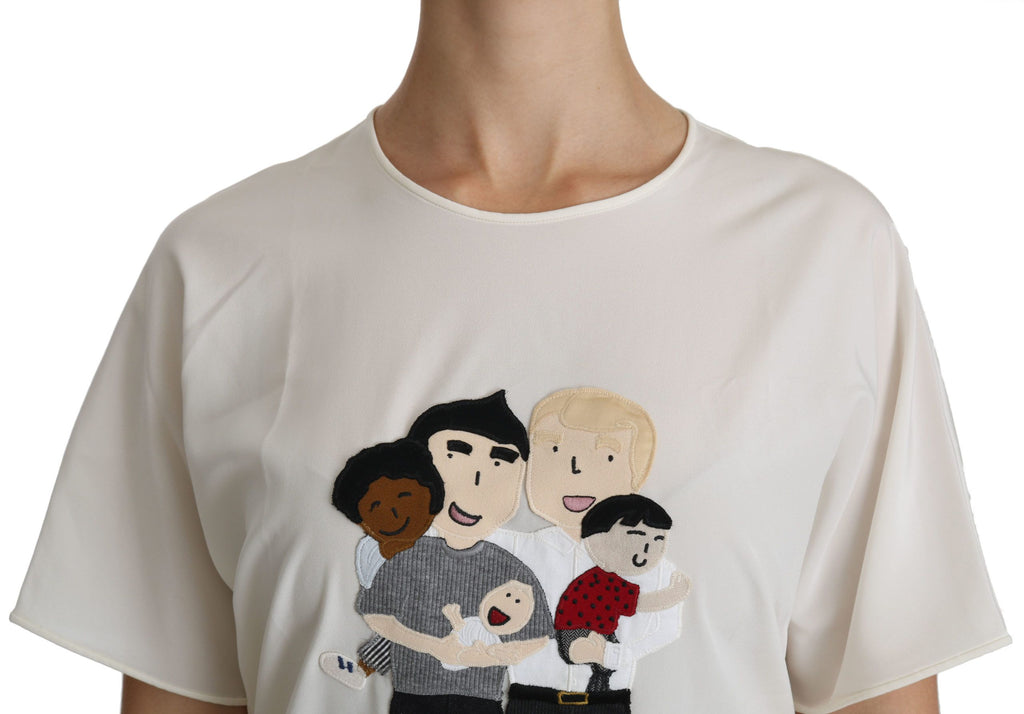 Dolce & Gabbana Blusa a maniche corte con toppa #dgfamily bianca