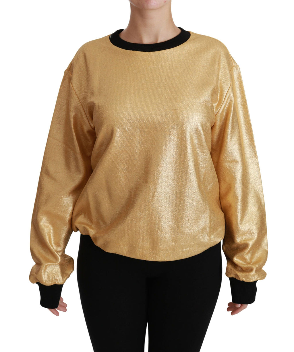 Dolce & Gabbana Maglione Girocollo in Cotone Oro