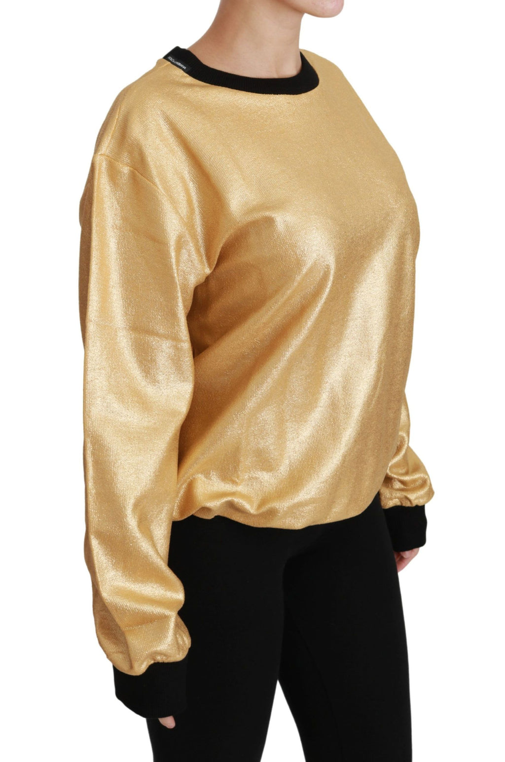 Dolce & Gabbana Maglione Girocollo in Cotone Oro