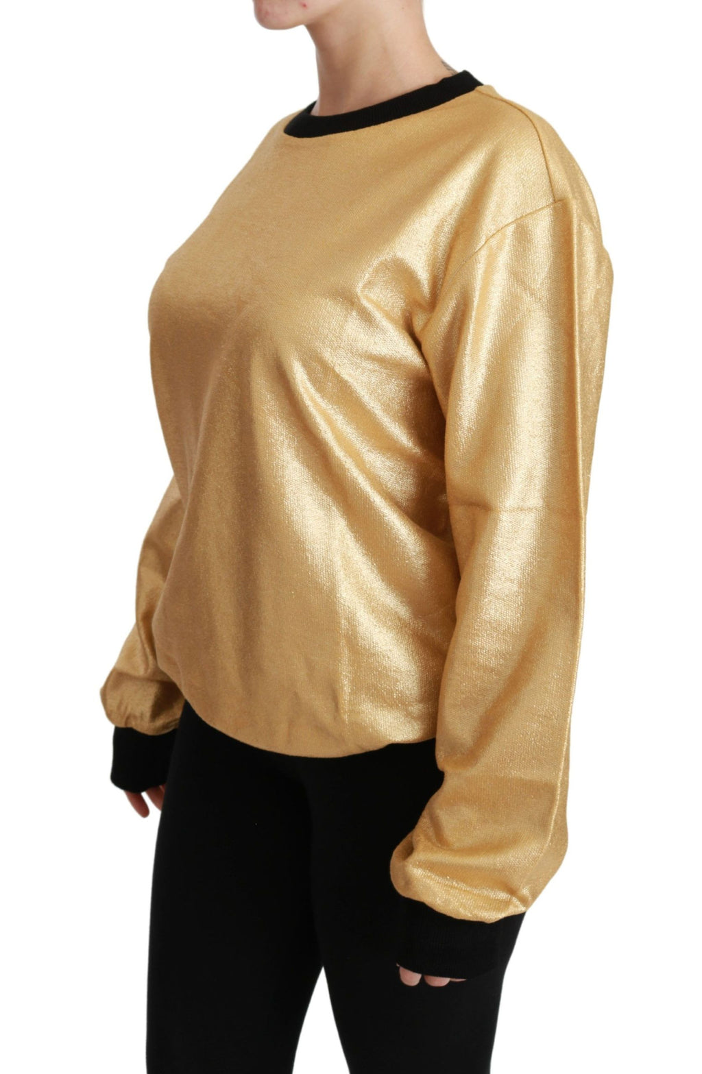 Dolce & Gabbana Maglione Girocollo in Cotone Oro