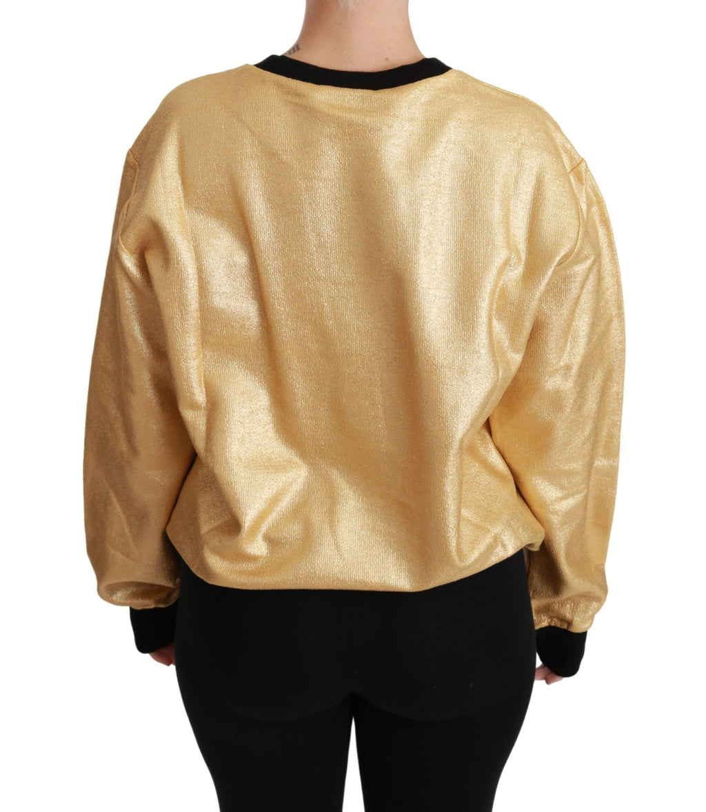 Dolce & Gabbana Maglione Girocollo in Cotone Oro