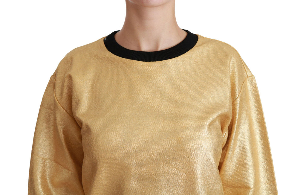 Dolce & Gabbana Maglione Girocollo in Cotone Oro