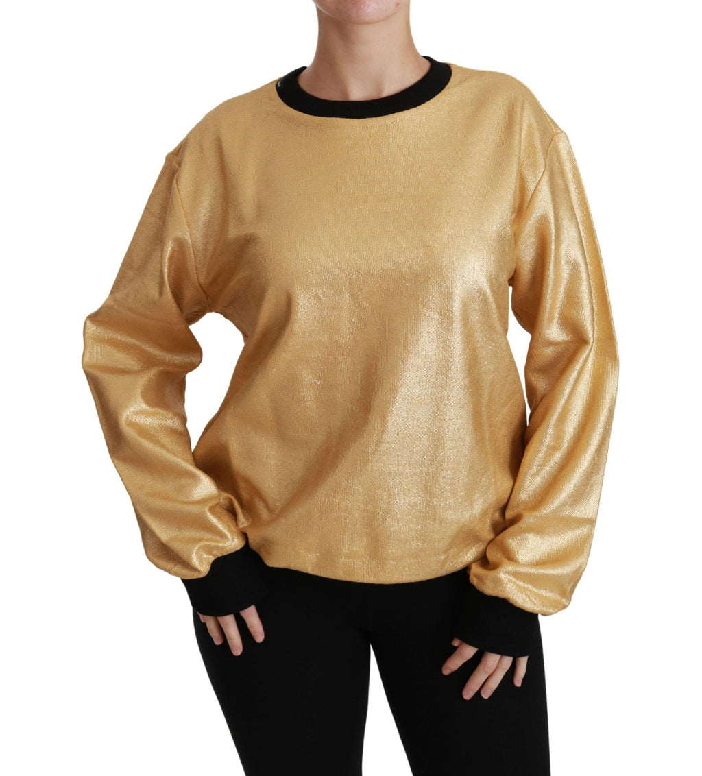 Dolce & Gabbana Maglione Girocollo in Cotone Oro
