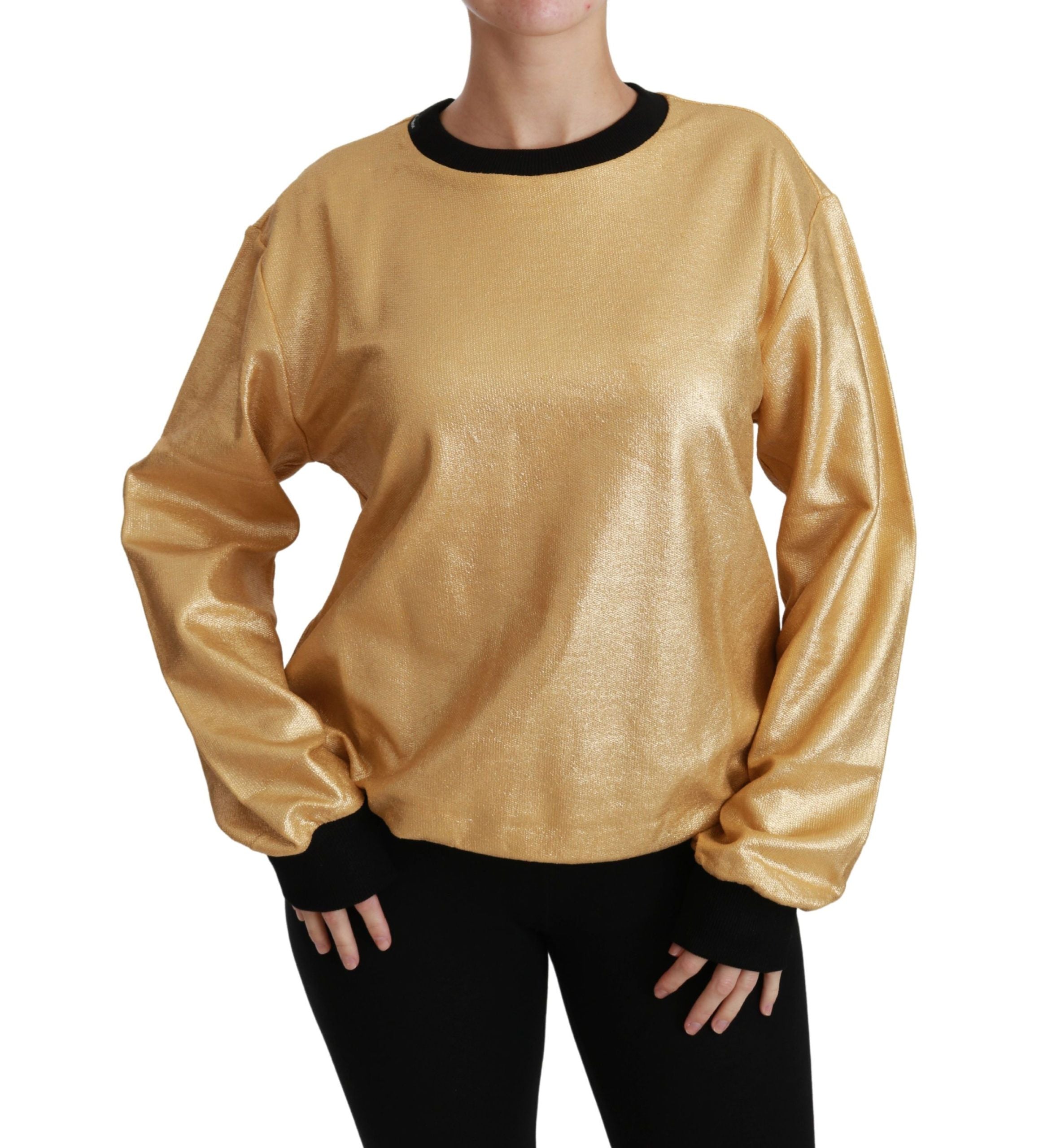 Dolce & Gabbana Maglione Girocollo in Cotone Oro