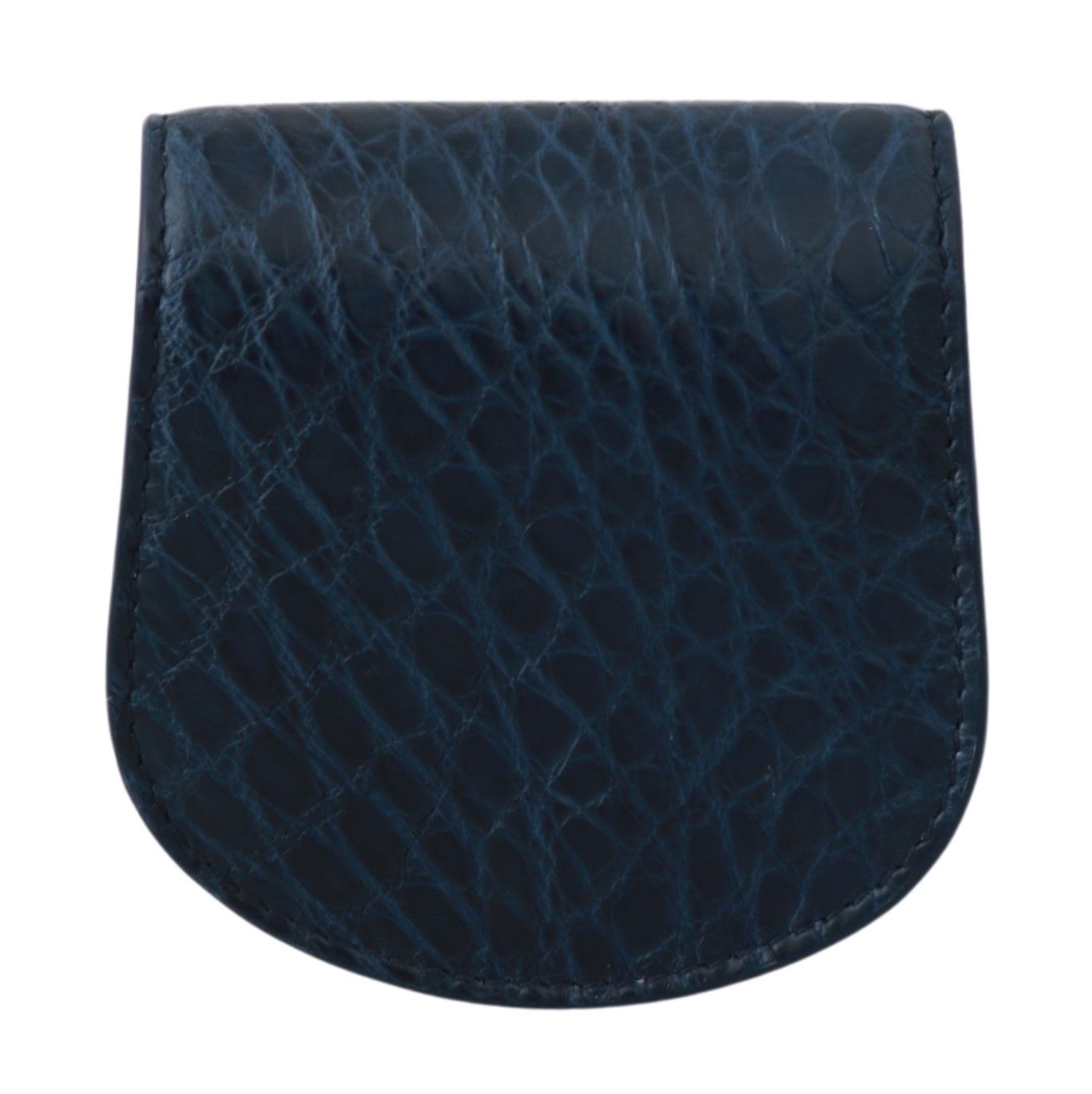 Dolce & Gabbana Portafoglio Tascabile Blu Porta Condom in Pelle Esotica Blu