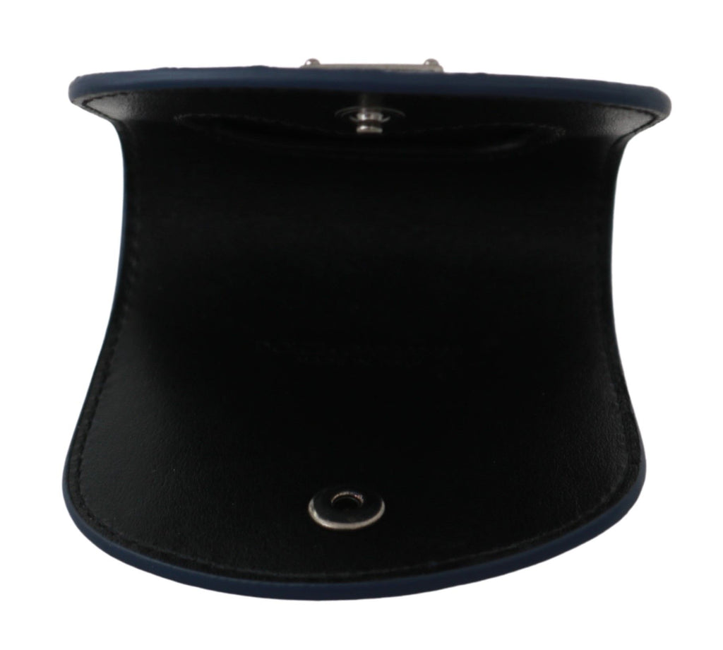 Dolce & Gabbana Portafoglio Tascabile Blu Porta Condom in Pelle Esotica Blu