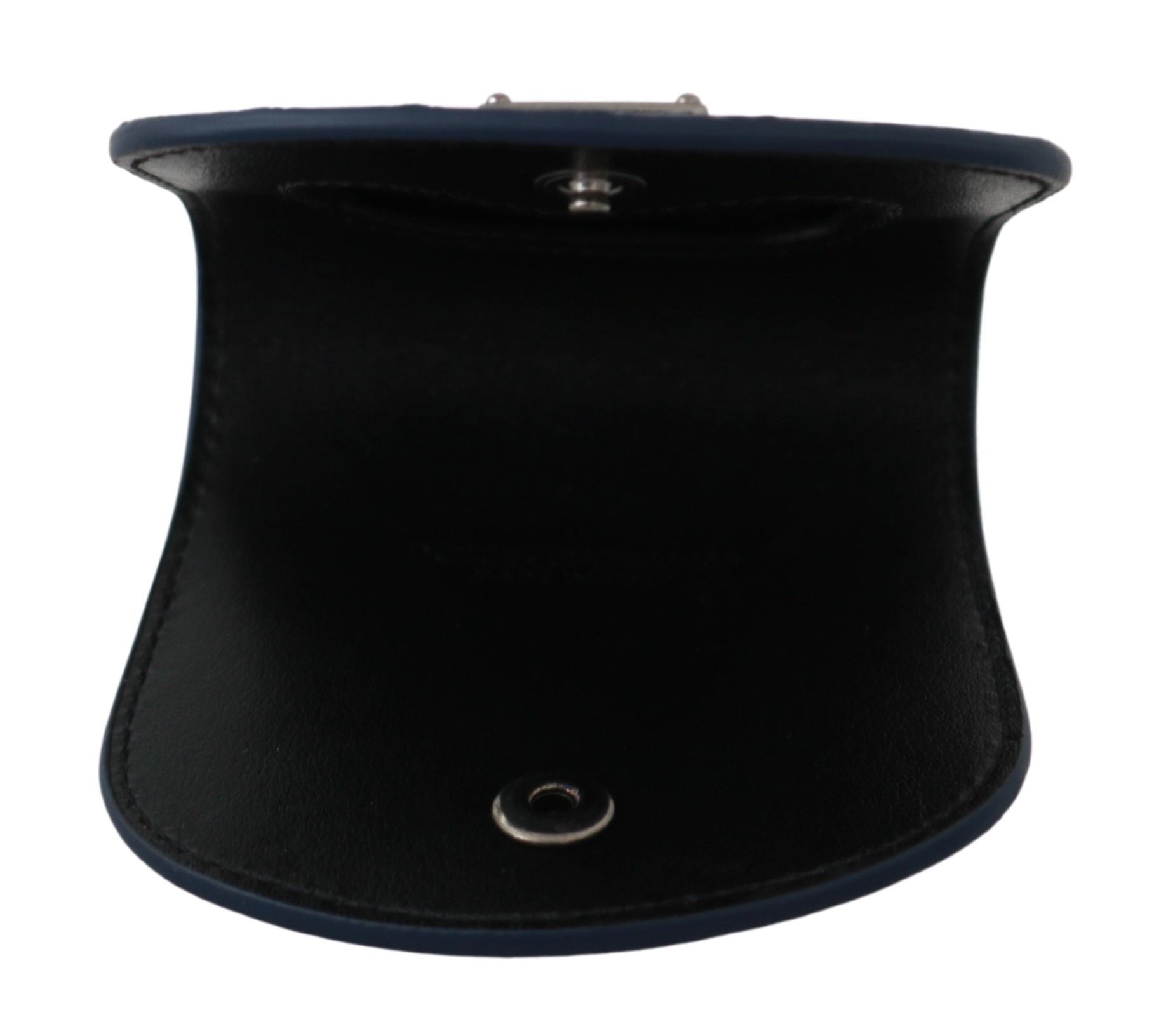 Dolce & Gabbana Portafoglio Tascabile Blu Porta Condom in Pelle Esotica Blu