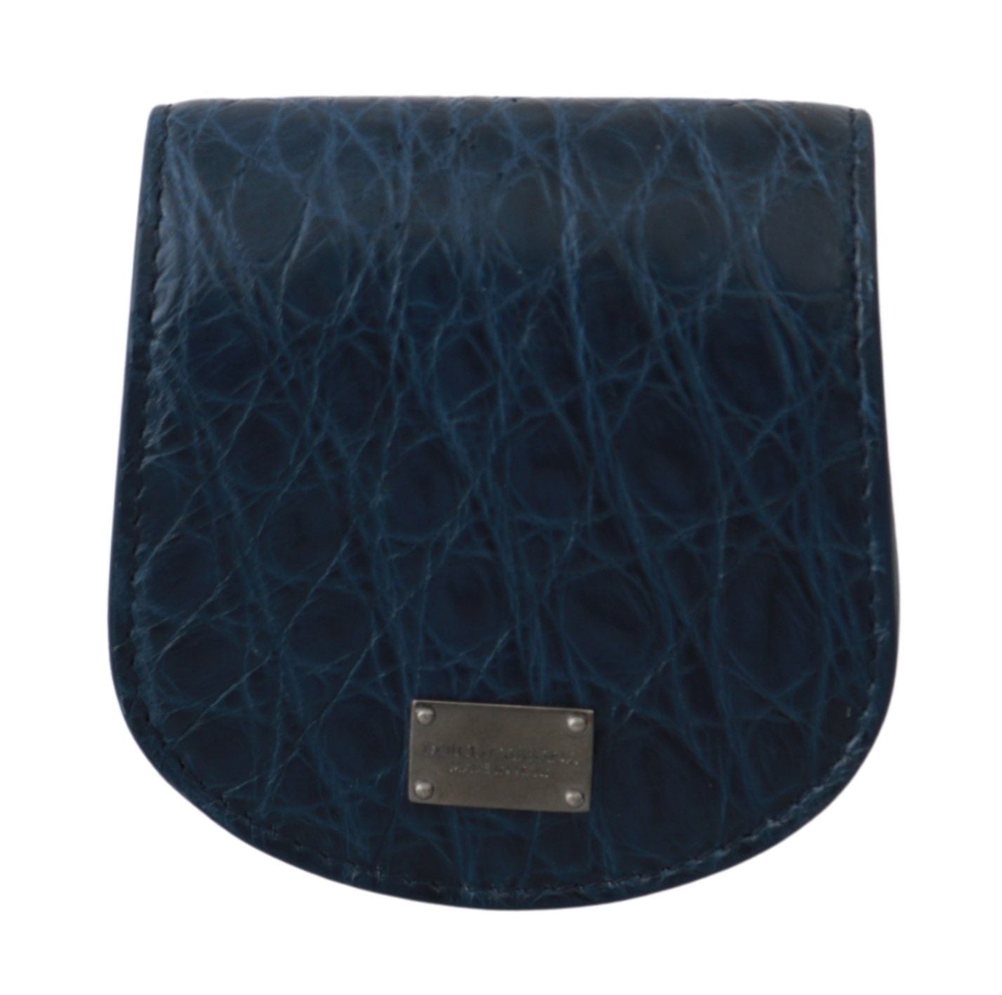 Dolce & Gabbana Portafoglio Tascabile Blu Porta Condom in Pelle Esotica Blu