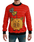 Dolce & Gabbana Maglione Anno del Maiale con Cristalli Rossi