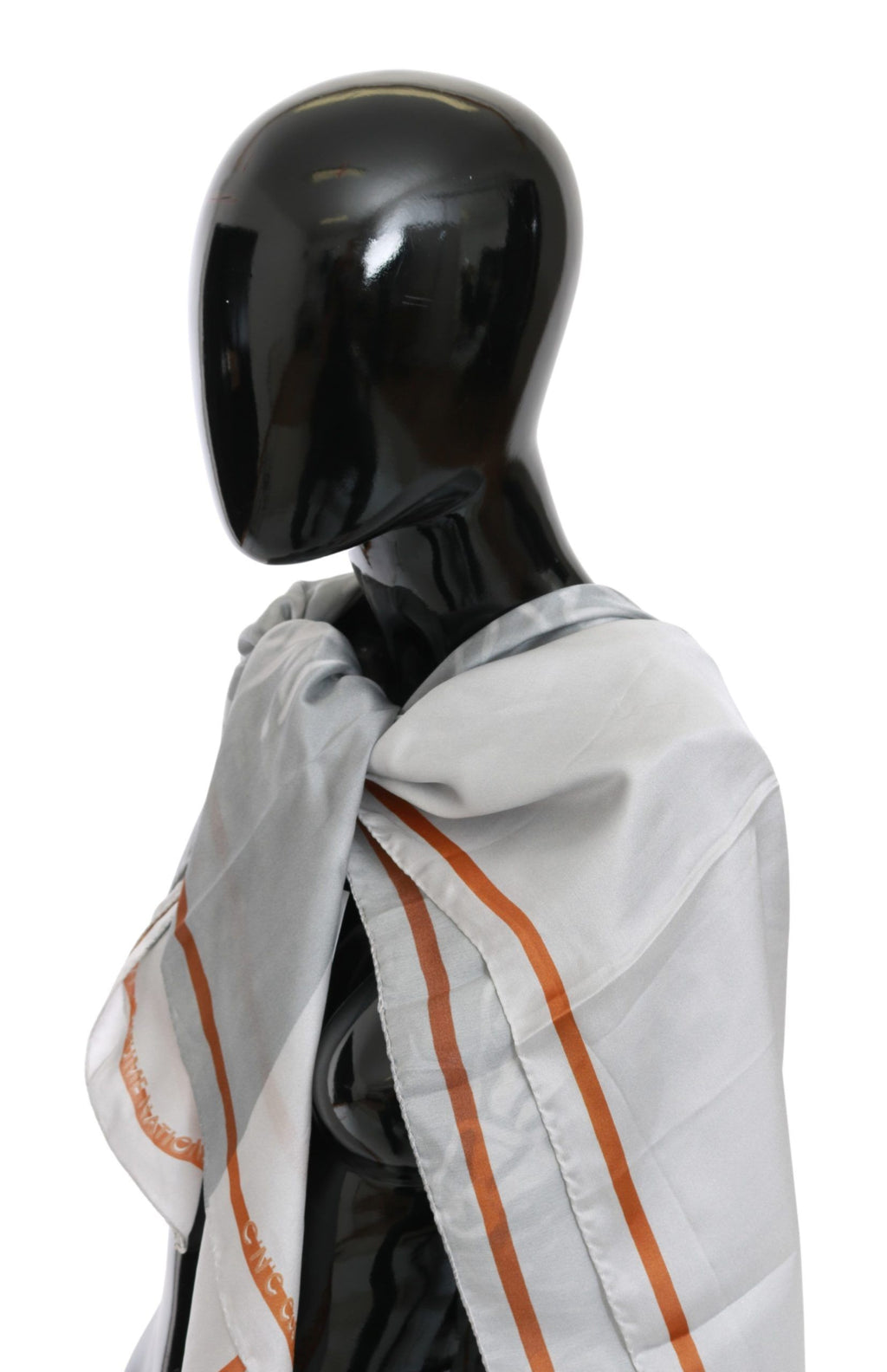 Sciarpa Foulard Fascia Seta Grigio Rosso Costume National