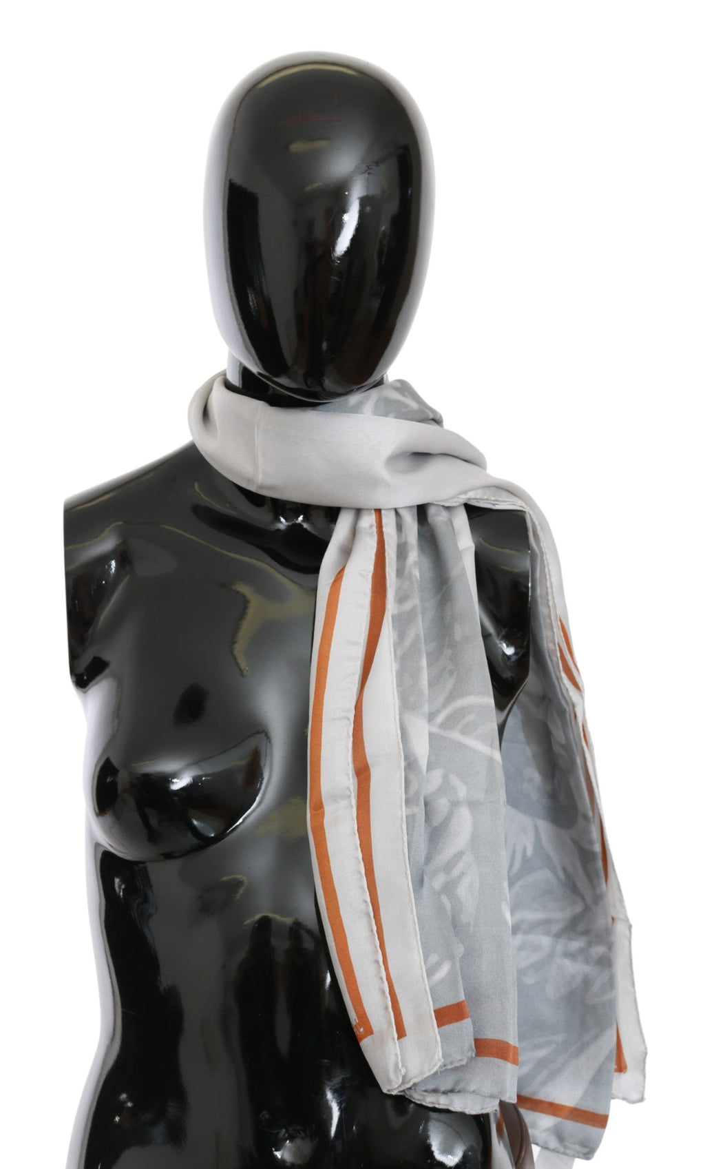 Sciarpa Foulard Fascia Seta Grigio Rosso Costume National