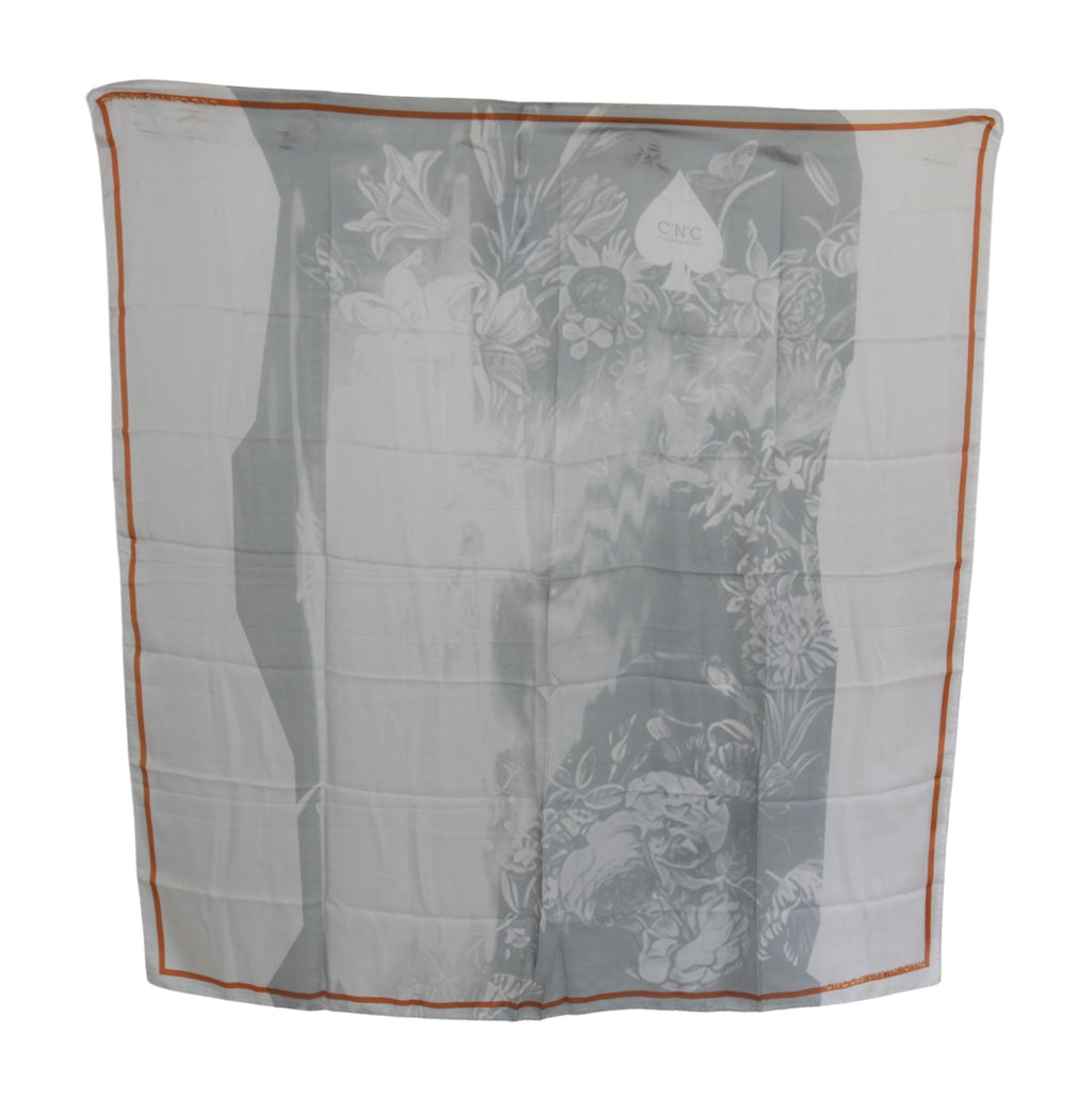 Sciarpa Foulard Fascia Seta Grigio Rosso Costume National