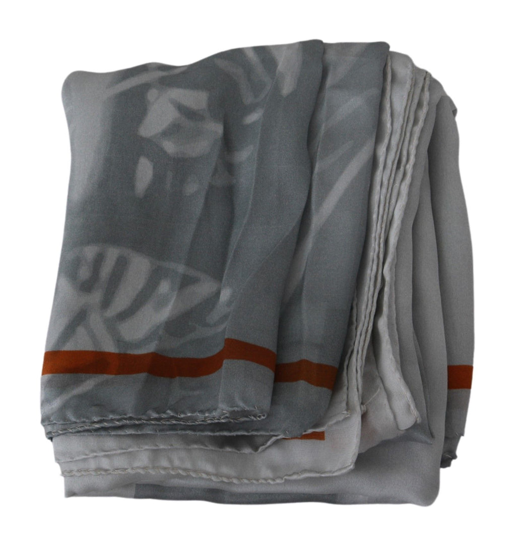 Sciarpa Foulard Fascia Seta Grigio Rosso Costume National