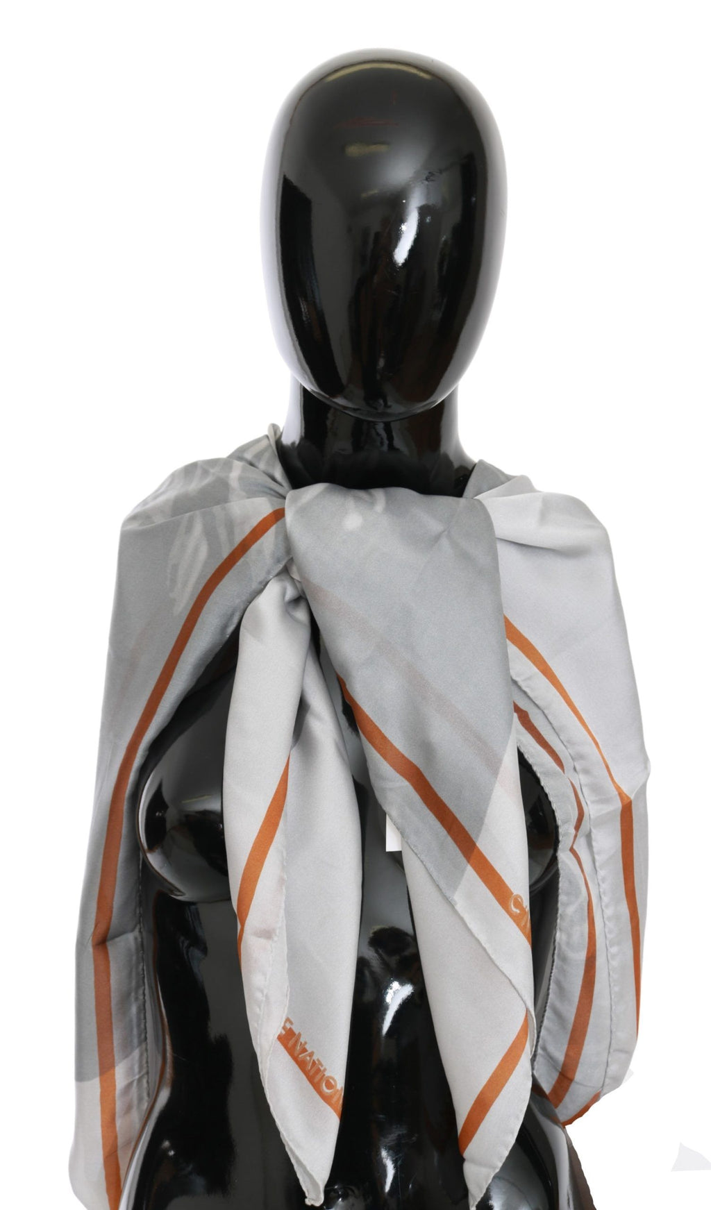 Sciarpa Foulard Fascia Seta Grigio Rosso Costume National