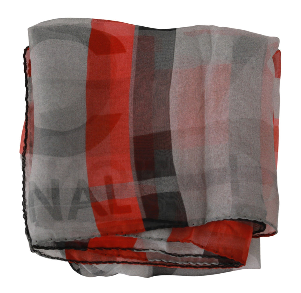 Sciarpa grigia di seta 100% di Costume National Red