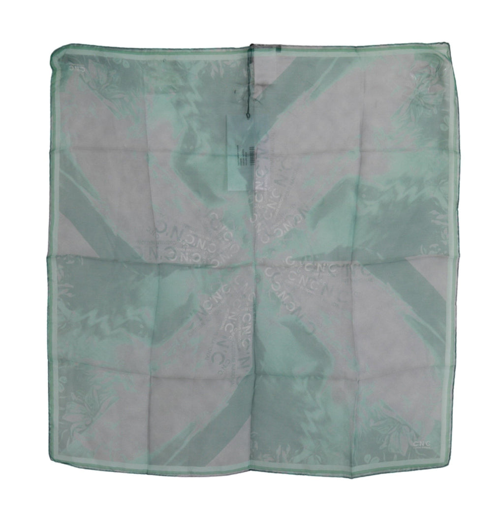 Costume National Sciarpa Foulard Stola di Seta Verde