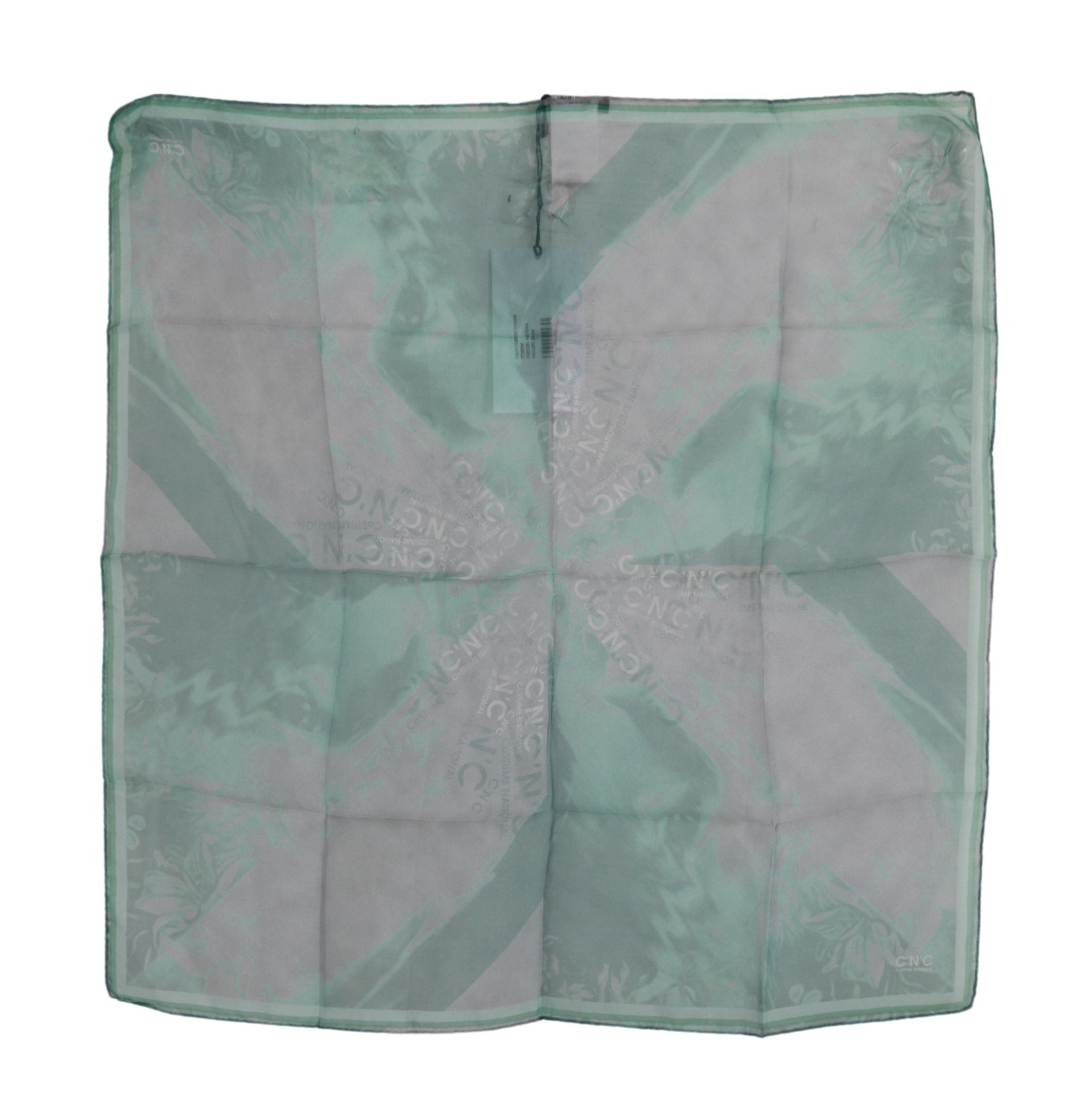 Costume National Sciarpa Foulard Stola di Seta Verde