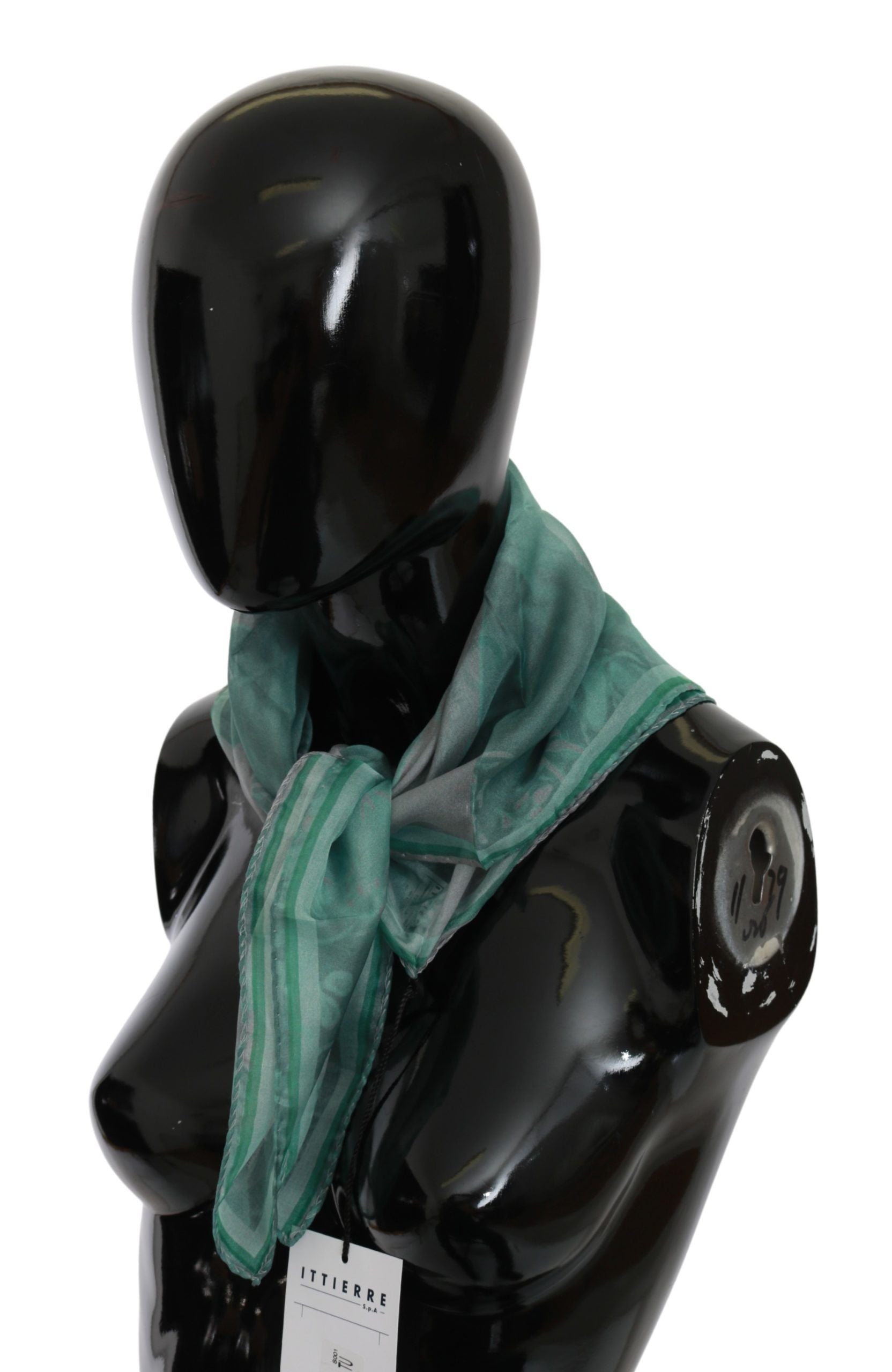 Costume National Sciarpa Foulard Stola di Seta Verde
