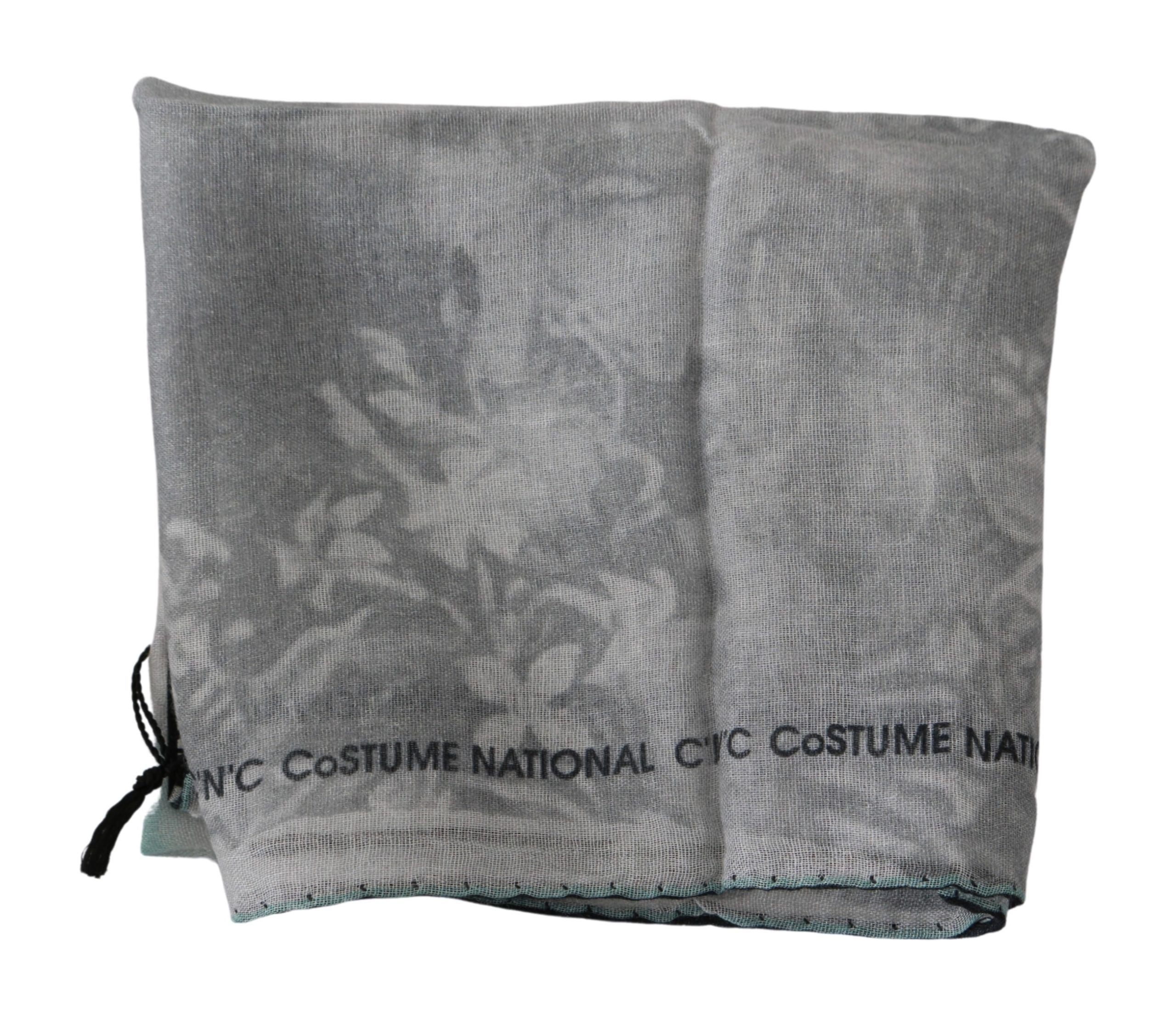 Sciarpa Foulard Stola in Seta Grigia Costume National