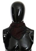 Costume National Black Orange 100% Silk Branded Scarf