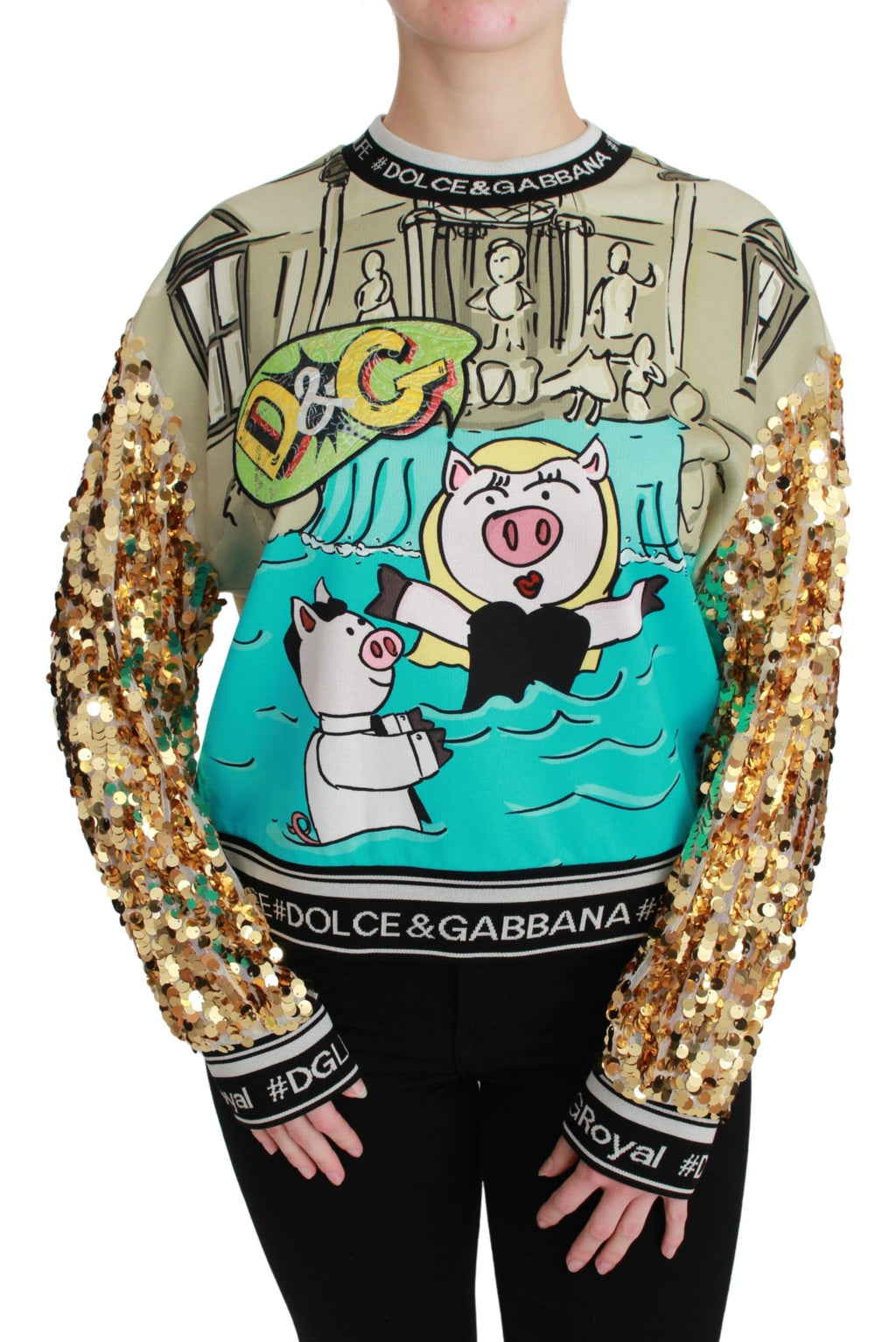 Maglione Dolce & Gabbana Anno del Maiale con paillettes