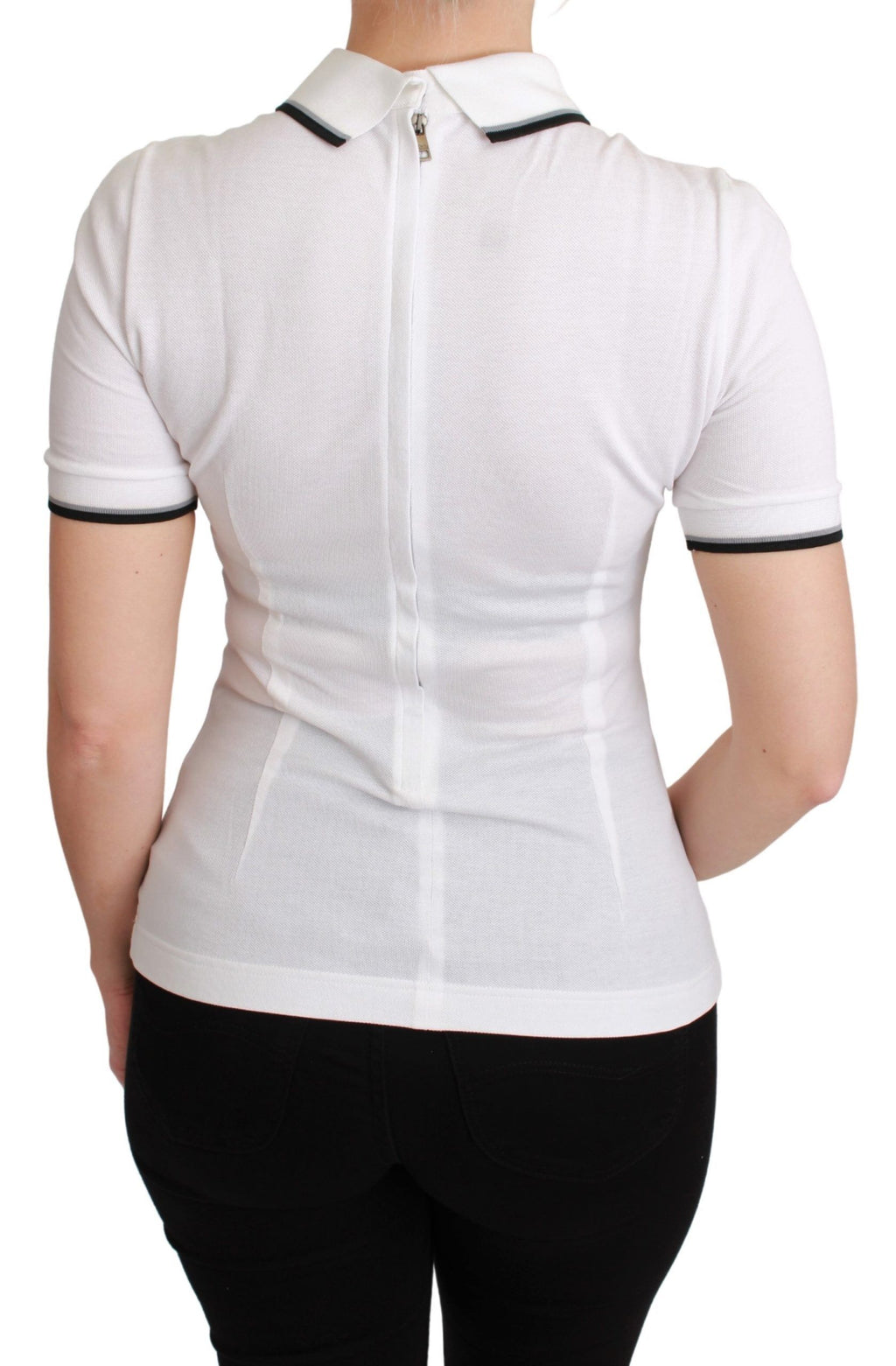 T-shirt Polo in Cotone Bianco Dolce & Gabbana #dgfamily