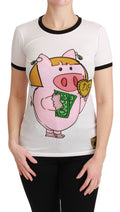 T-shirt Dolce & Gabbana bianca ANNO DEL MAIALE in cotone