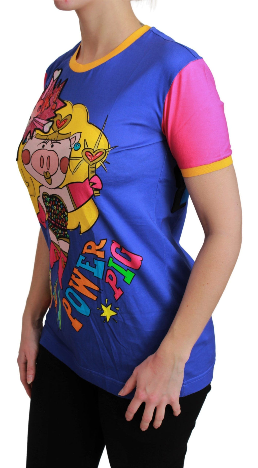 Dolce & Gabbana T-shirt in cotone viola PIG SUPERGIRL