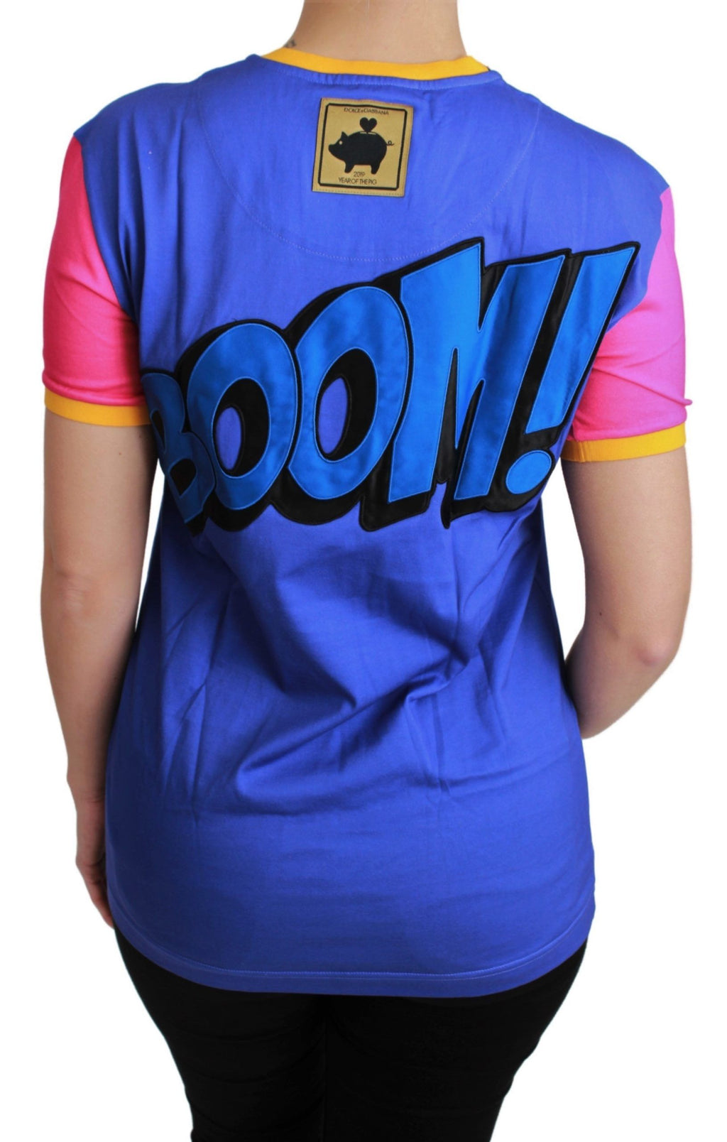 Dolce & Gabbana T-shirt in cotone viola PIG SUPERGIRL