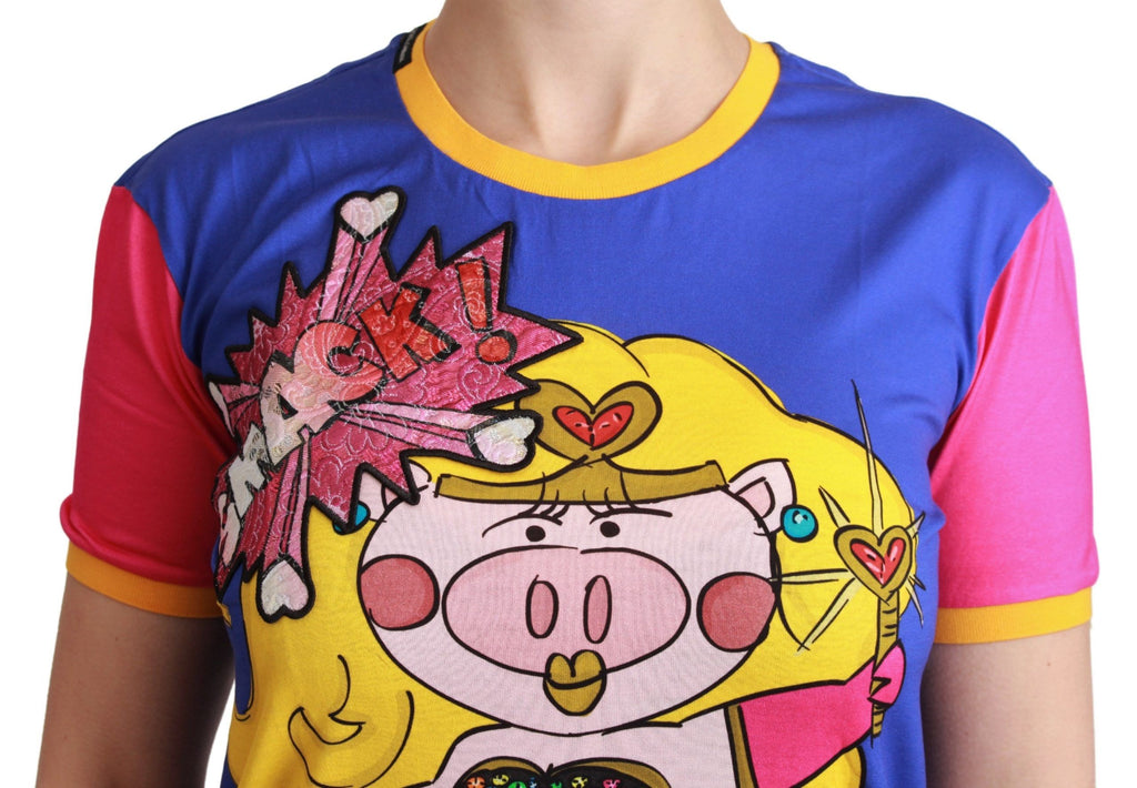 Dolce & Gabbana T-shirt in cotone viola PIG SUPERGIRL